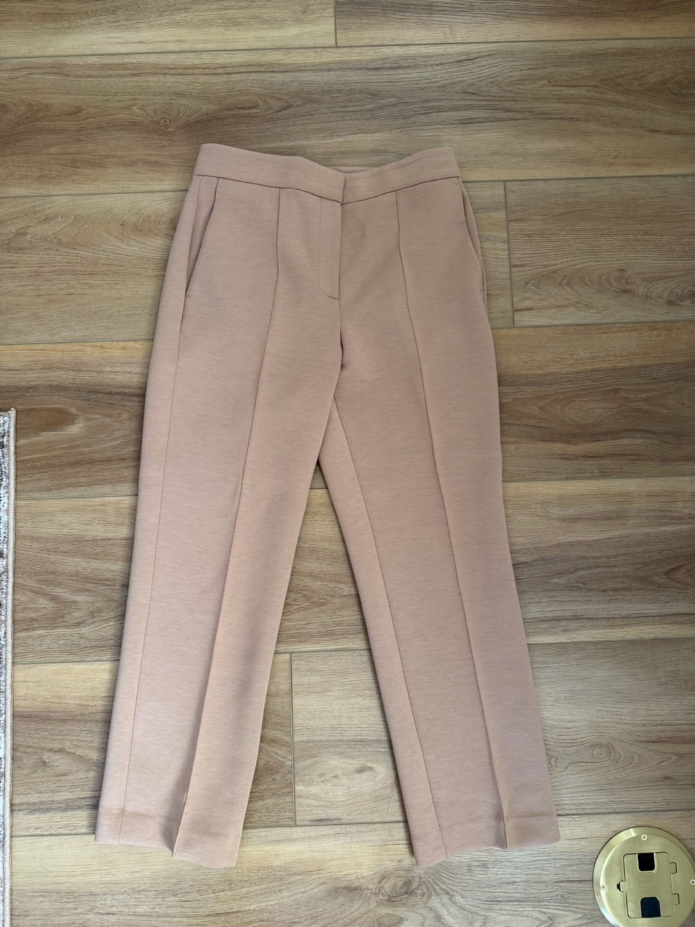 Ann Taylor Straight-Leg Ponte Pants in Blush Pink